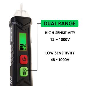 Dual Range <b>Voltage</b> Tester Non-contact <b>Detector</b> 12V-1000V/48V-1000V Live & Null Wire Detection Electrical Tool Breakpoint Finder - Product Image 5