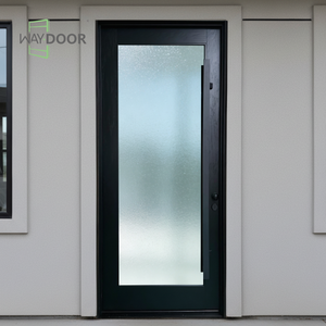 Portes d'entrée en bois de chêne acajou insonorisées originales modernes avec vitrage pour maisons, chambre à coucher, portes intérieures en bois massif simples - Product Image 3