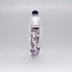 现货10毫升宝石精油宝石球透明定制彩色玻璃滚筒瓶