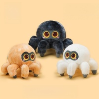 Mainan hewan boneka Spider mata besar, dekorasi rumah hadiah Halloween Anak lembut mata besar mainan laba-laba