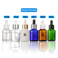 Flacon compte-gouttes en verre dépoli à épaule inclinée de 30 ml (1 oz) avec compte-gouttes noir