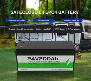 แบตเตอรี่ LiFePO4 24V 200Ah พร้อม BMS ในตัว - แบตเตอรี่ลิเธียมไอรอนฟอสเฟตแบบ Deep Cycle - Product Image 1