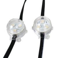 Éclairage extérieur permanent 12V, lumière LED pixel ronde IP67 étanche 30mm RGBW RGB+6000K, contrôle par application WIFI pour les avant-toits de maison