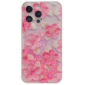 Capa de capa para celular fashion luminosa flor flor flor brilho areia rápida para <span class=keywords><strong>iphone</strong></span> 15 14 plus 13 12 mini 11 pro max capa traseira - Product Image 6
