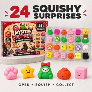 Coffret Cadeau Premium Calendrier de l'Avent de Noël à Thème Dumpling Squishy, Ensemble Mystère Surprise, Jouet à Presser de Luxe de Collection pour les Fêtes - Product Image 2