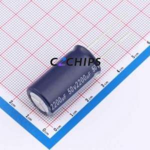 Condensador Electrolítico de Aluminio de Montaje Pasante ERE1HM222L30OT, Componente de Montaje Pasante THT, D16xL30mm 2200uF 20% 50V 7.5mm - Product Image 1