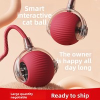 Balle de jeu automatique pour chat en gel de silicone avec fonctions sonores et de rebond intelligent pour chats