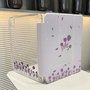 เคสไอแพด Pro Air 7 11นิ้วลายดอกทิวลิปสีม่วงด้านหลังแบบแข็งกันกระแทกพร้อมช่องใส่ดินสอ - Product Image 2