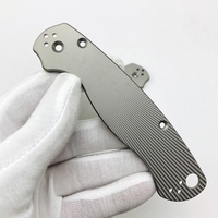 Lame de couteau en titane poli usinée sur commande par CNC, couteau pliant de poche EDC pour Spider Para 2