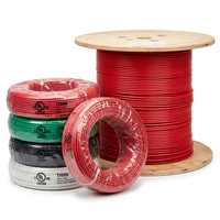 Fil de construction en cuivre massif THHN/THWN-2 14/12/10 AWG, fil électrique isolé en PVC et nylon, 600V 90 ℃