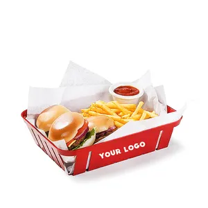 26.5cm Food Serving Baskets For Restaurant Chips Fries Burger Plastic Fast Food Basket