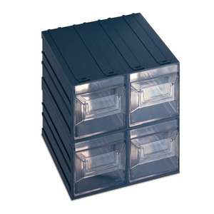 TERRY - VISION 17-Cajón organizador de piezas pequeñas con porta etiquetas, 4 cajones cuadrados 20,8x22,2x20,8 - Product Image 1