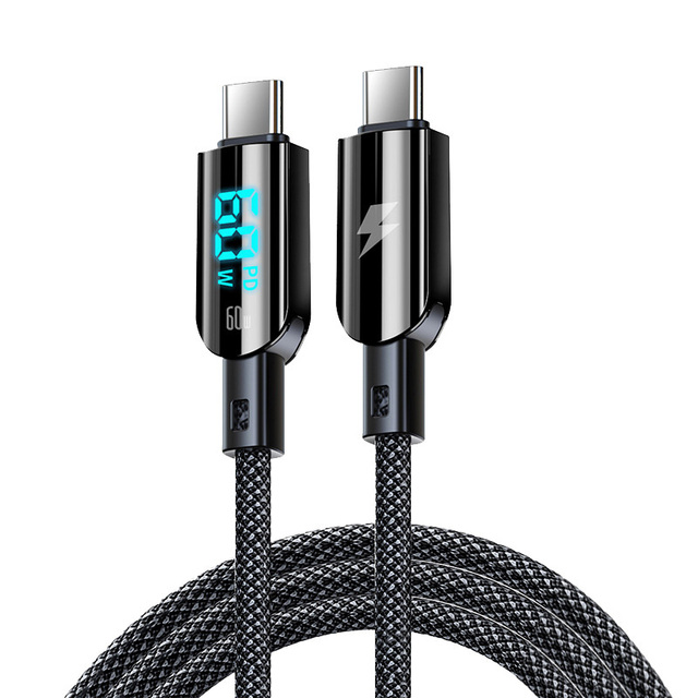Wholesale 1.2M PD 100W/60W Intelligent Digital Display Data Cable Type c Cable Fast Charging for Type c Phones