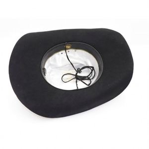 หมวกเฟโดราคุณภาพสูงสำหรับผู้ชาย ประดับริบบิ้นและขนนก สไตล์ลำลองย้อนยุค ทำจากผ้าขนสัตว์ ระบายอากาศได้ดี เหมาะสำหรับทุกฤดูกาล ผู้ใหญ่ สวมใส่กลางแจ้ง สไตล์คาวบอยตะวันตก - Product Image 6