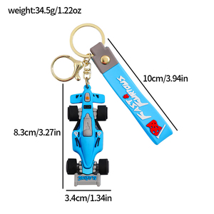 Llavero de Coche QYS en Promoción, Pequeño Regalo Creativo, Llavero de Coche de Carreras de Fórmula Uno en Miniatura de PVC y Goma 3D - Product Image 4