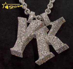 Nuovo Stile <span class=keywords><strong>Ciondolo</strong></span> da Uomo Hip Hop Personalizzato in <span class=keywords><strong>Argento</strong></span> Sterling 925 con Moissanite di Alta Qualità che Supera il Test del Diamante - Product Image 4