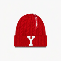 Bonnet côtelé personnalisé avec revers, broderie de logo OEM, patch tissé, marque privée, pour cadeau promotionnel