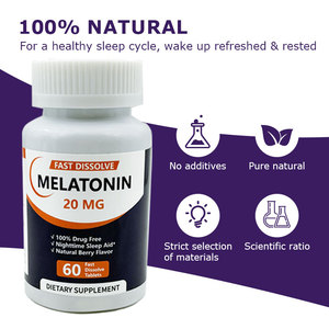Fabricant de mélatonine certifié GMP, 20 mg haute puissance, formule personnalisée, faible MOQ, marque privée, comprimés pour le sommeil, vente en gros - Product Image 2