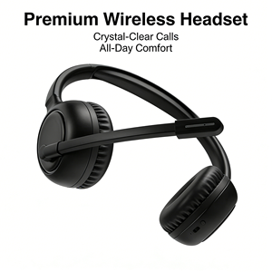 Auriculares Inalámbricos Over-Ear, Audífonos BT 5.5, Micrófono Integrado, Carga Tipo-C, 10 Horas <span class=keywords><strong>de</strong></span> Reproducción, para Oficina, Centro <span class=keywords><strong>de</strong></span> Llamadas y Uso Diario - Product Image 3