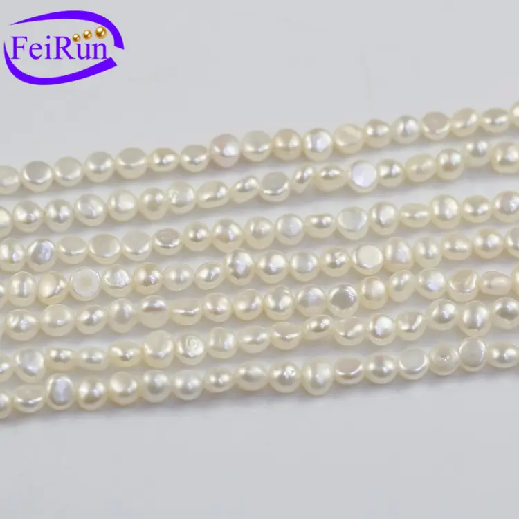 Pepitas barrocas de tamaño pequeño, 4-5mm, AA + perlas de agua dulce, hebras, fabricantes al por mayor de perlas