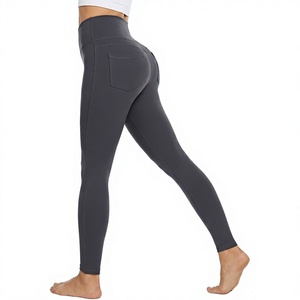 Women High Waist Workout <b>Leggings</b> <b>With</b> Hidden <b>Pocket</b> Custom Gym Yoga Fitness Pants Squat Proof Activewear - Product Image 1