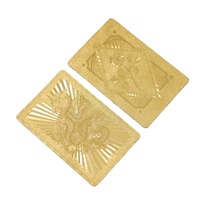 Cartes de poker en plastique PET noir et or, gamme complète en gros ; Cartes à thème dollar à carreaux noirs avec dorure à chaud, emballage en boîte couleur