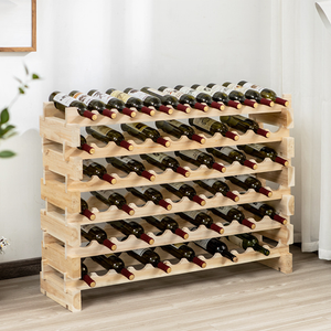 Casier à vin en bois pour <span class=keywords><strong>72</strong></span> bouteilles casier à vin empilable pour la décoration intérieure présentoir à vin présentoir à whisky - Product Image 2