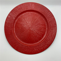Assiettes de présentation en plastique doré pailleté de 13 pouces pour assiettes de dîner, décoration de mariage et de fête