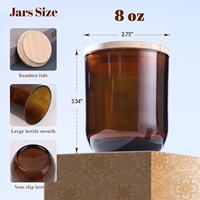 6oz 10oz 12oz Bernsteinfarbene Glas-Kerzengläser mit Bambusdeckeln Luftdichte Kerzenbehälter für Handwerk DIY Kerzen-Geschäft & Heimgebrauch
