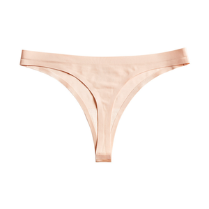 Culotte string sportive sans couture taille basse en soie glacée respirante et sexy, prix direct usine, sous-vêtements unis pour femmes - Product Image 2