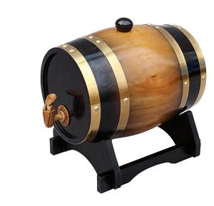 Custom Natural Wood Oak Wooden <strong>Barrel</strong> Vintage Brown Red Decor Display Wine <strong>Whiskey</strong> <strong>Barrel</strong> Storage with Stand for Bar <strong>Table</strong> - Product Image 2