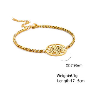 Pulsera de acero inoxidable para hombre y mujer, brazalete con forma de cubo de Metatrón, caja geométrica, sello de Ángel, regalo de joyería - Product Image 6