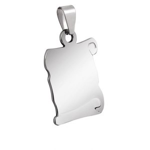 Ciondolo in Acciaio Pergamentato 17x26mm Placcato Oro 18K 20mm Componenti per Gioielli in Confezione Sacchetto - Product Image 1