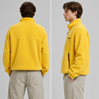 Fabricant de vestes, veste en polaire recyclée personnalisée pour homme, pour l'hiver et l'automne, douce, 100% laine, veste en polaire sherpa, pull-over pour homme
