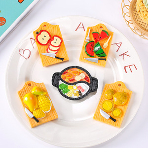 Aimants décoratifs pour réfrigérateur en résine, multi-pièces, en forme de planche à découper alimentaire simulée - Product Image 3