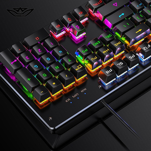 <span class=keywords><strong>Clavier</strong></span> mécanique de jeu USB rétroéclairé RVB filaire à 104 touches Design ergonomique pour ordinateur et ordinateur portable E-sports Gamers - Product Image 3