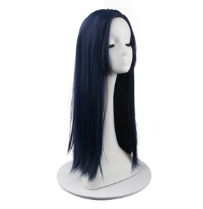 Superbe perruque synthétique longue bleu foncé style kimono Kaguya-hime pour costume <span class=keywords><strong>de</strong></span> cosplay <span class=keywords><strong>de</strong></span> princesse japonaise, idéale pour les fêtes anime féminines - Product Image 2