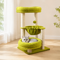 Arbre à chat de luxe en sisal avec hamac, structure d'escalade compacte pour chat pour salon, OEM ODM disponible