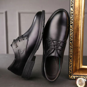 Chaussures Oxford en Cuir Véritable pour Hommes, Style Business Décontracté, Bout Fermé, Nouveauté 2025, Style Britannique, à Lacets, pour Pieds Larges, Antidérapantes - Product Image 4