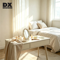 Miroir de table DX DESIGNS en résine blanc crème, cadre ondulé, miroir décoratif irrégulier pour chambre à coucher, commode, décoration intérieure