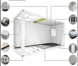 L'alloggiamento Mobile della struttura d'acciaio <span class=keywords><strong>noto</strong></span> anche come case mobili o piccole case prefabbricate è facile da smontare - Product Image 5