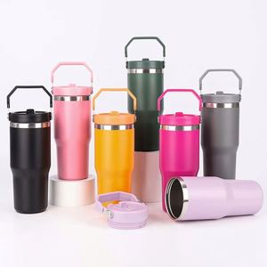 <b>Double</b> <b>Wall</b> Insulated Stainless Steel Travel <b>Cup</b> with Carry Handle, 30oz Tumbler for <b>Coffee</b> Water and Daily Drinks - Product Image 2