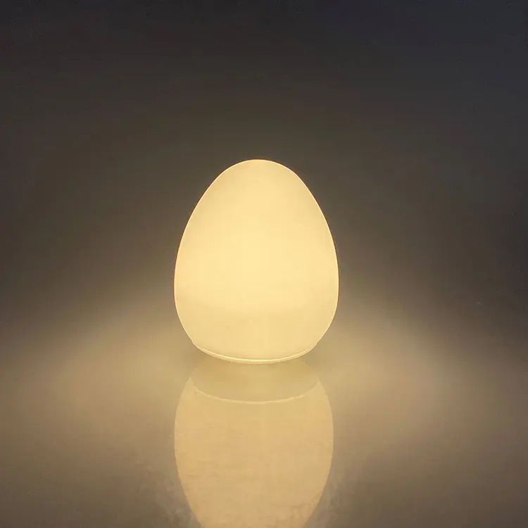 Oplaadbare 3 Kleur Siliconen Eivorm Night Lamp