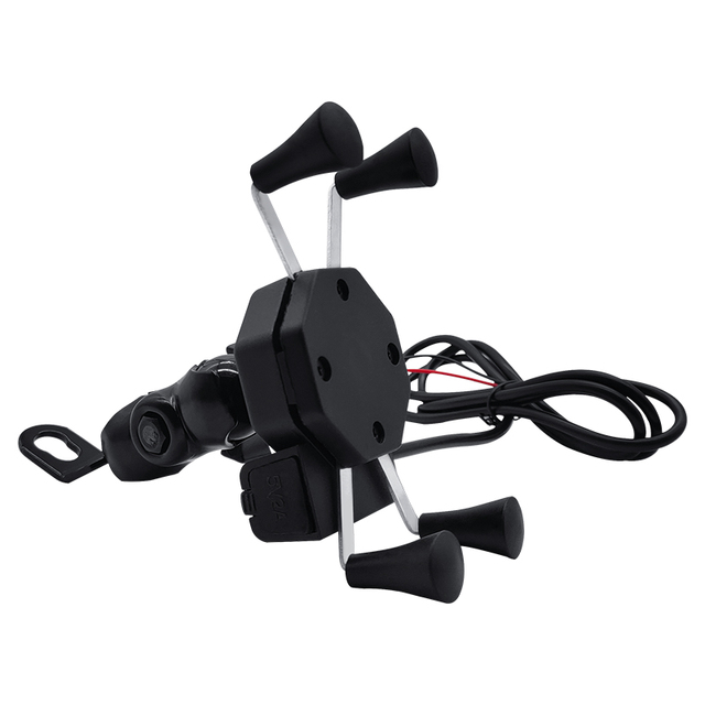 ABS Metal Clips Smart Phone Charging X-type Motorcycle Phone Holder with 5V 2.5A Usb Charger