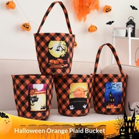 Cestas de Halloween con diseño de calabaza, calavera, fantasma, cara de calabaza y murciélago, bolsas tipo cubo para niños, regalo de Halloween, bolsas para dulces