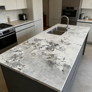 YDSTONE Luxury Pandora White <strong>Sintered</strong> <strong>Stone</strong> Large Format Slab Marble Vein <strong>Stone</strong> for Floor Wall Countertop Vanity Top - Product Image 4