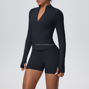 Vêtements de sport respirants pour femmes, vêtements de yoga, vêtements de fitness sans couture, veste de sport personnalisée - Product Image 3