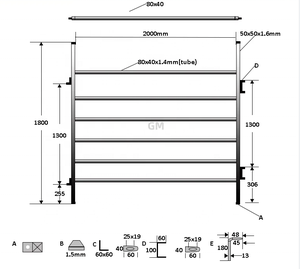 12 רגל ארה "ב משק פלדה בקר נמוך גדר משק בית עגול לוחות עט עבור סוס & כבשים עבור כביש מהיר & ניהול משק - Product Image 2