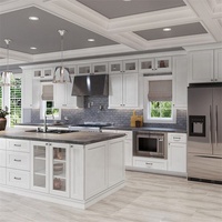 Armoire de cuisine classique traditionnelle blanche, durable, de style îlot, en laque acrylique, pour ferme rustique
