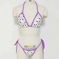 Haute qualité danseuse deux pièces Polyester dames Sexy Bikini haut décapant tenues femmes taille basse pantalon vêtements de danse exotique